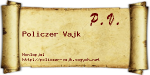 Policzer Vajk névjegykártya